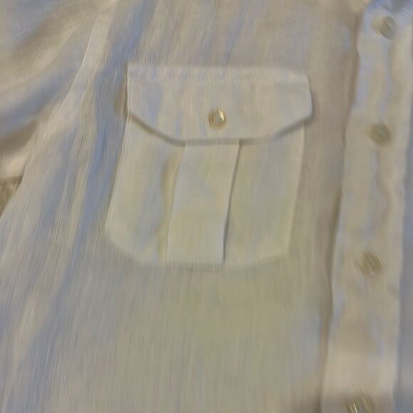 Crewcuts Boys White Linen Shirt Button Down Shirt - Size 8 - Picture 4 of 7